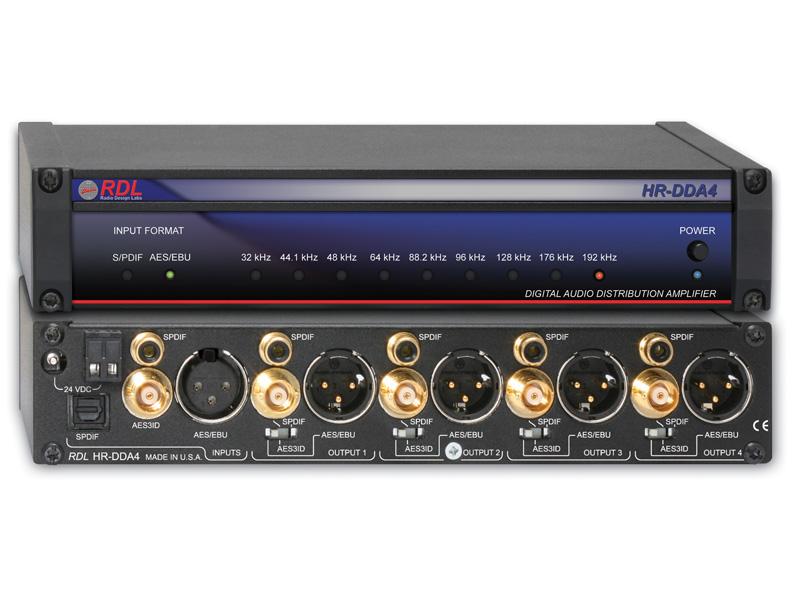 RDL HR DDA4 AES EBU and S PDIF Digital Audio Distributor  