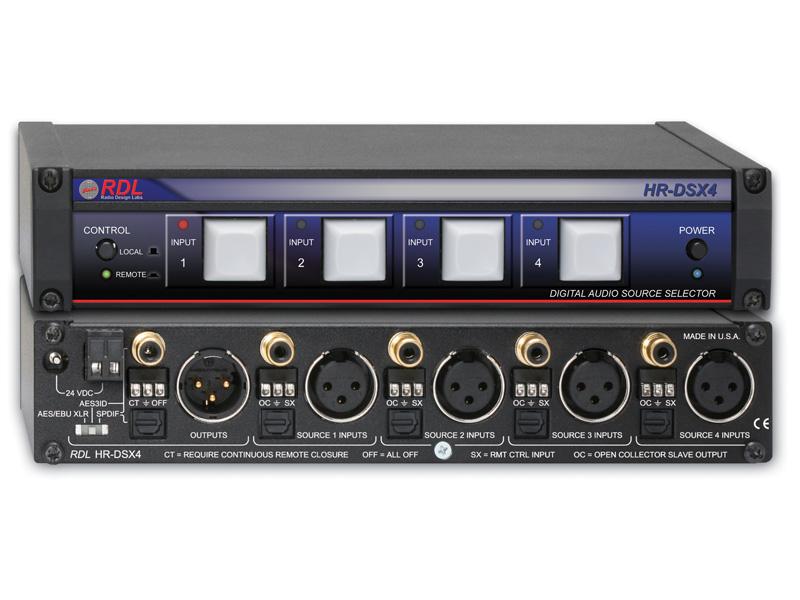 RDL HRDSX4 AES/EBU and S/PDIF Digital Audio Selector 813721013248 eBay